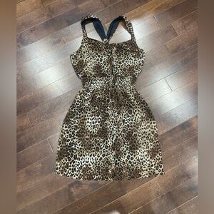 y2k leopard print racer back dress